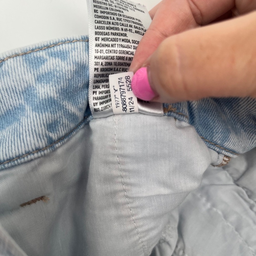 American Eagle Wide Leg Jeans Women Size 8 Light Blue Strigid High Rise Denim - Picture 12 of 15